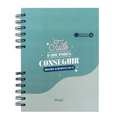 Mr. Wonderful | Caderno Azul Quadriculado A5 Espiral | Tudo o que Podes Conseguir Quando Acreditas em Ti