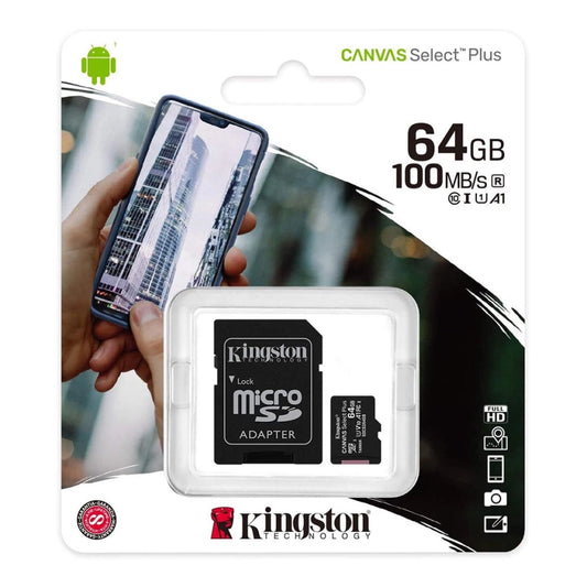 Kingston | Cartão Memória 64GB MicroSDXC Class10 + Adapter