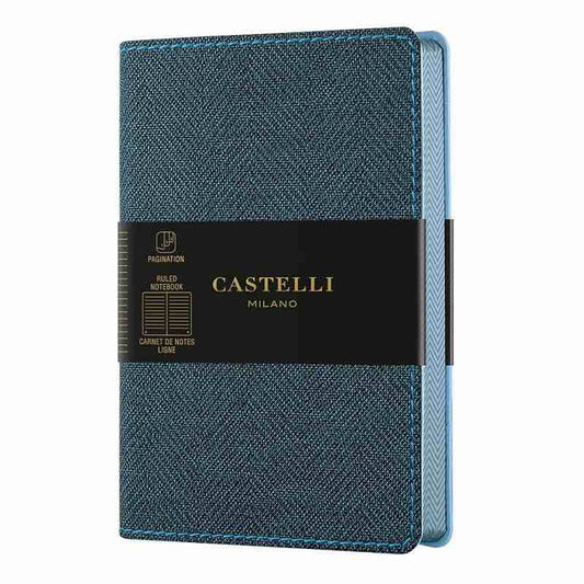 Castelli Milano | Notebook Harris A5 | Ruled Slate Blue
