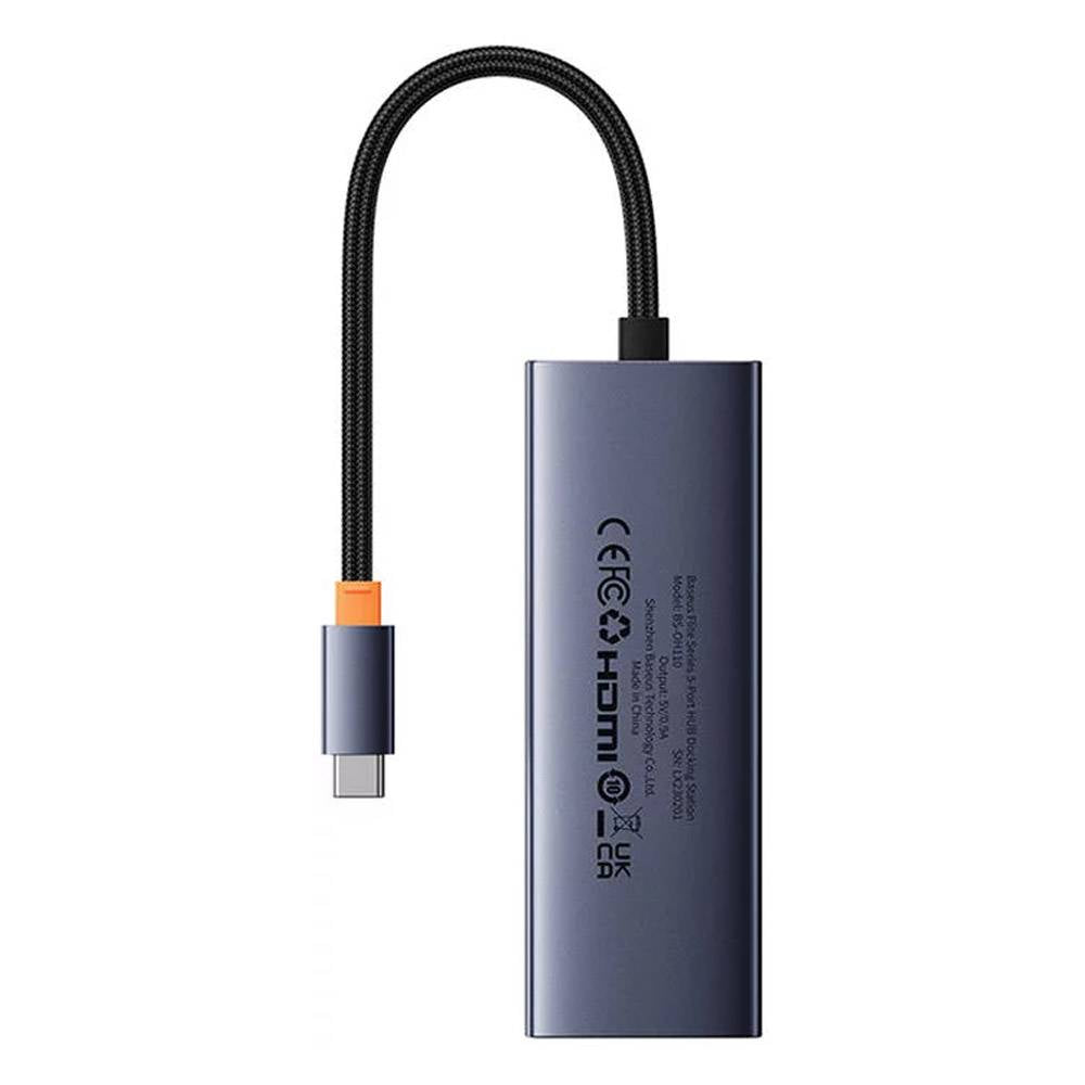 Baseus | Adaptador USB-C Baseus Flite 5-in-1 | Cinza