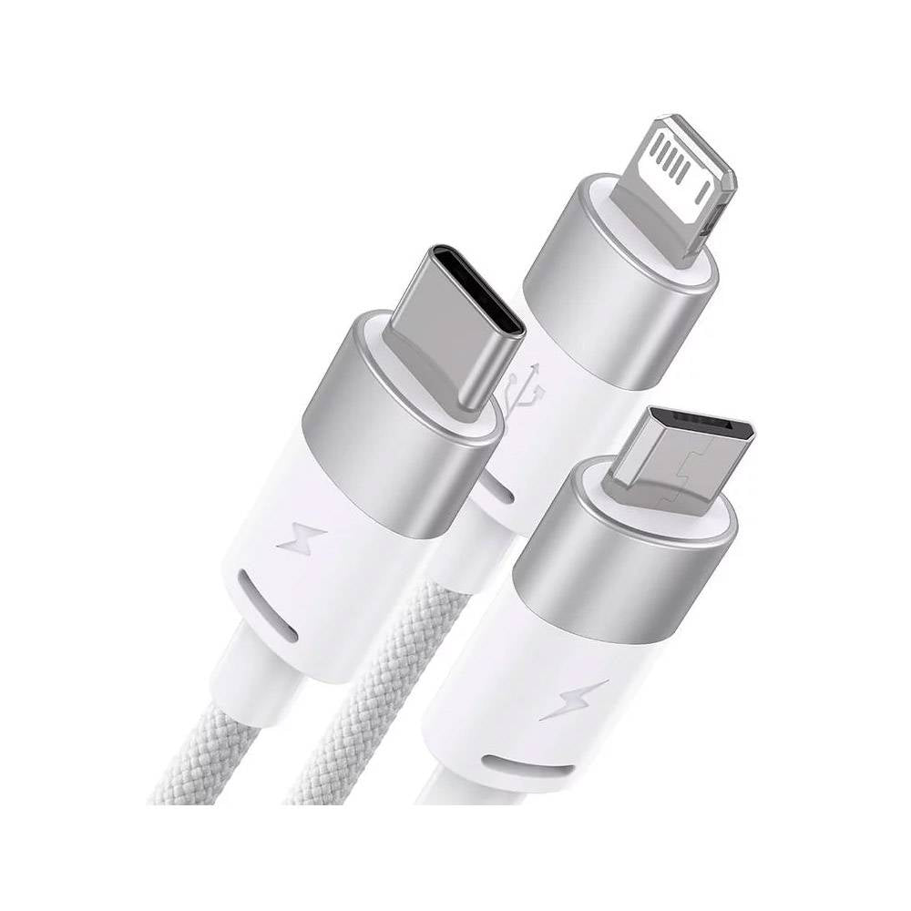 Baseus | Cabo StarSpeed USB-A p/ USB-C | MicroUSB | Lightning 1.2m Branco