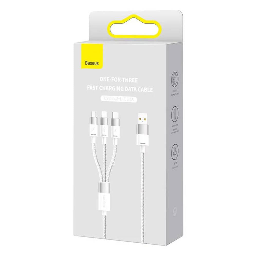 Baseus | Cabo StarSpeed USB-A p/ USB-C | MicroUSB | Lightning 1.2m Branco