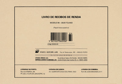 Livro de Recibos de Renda | Modelo 90