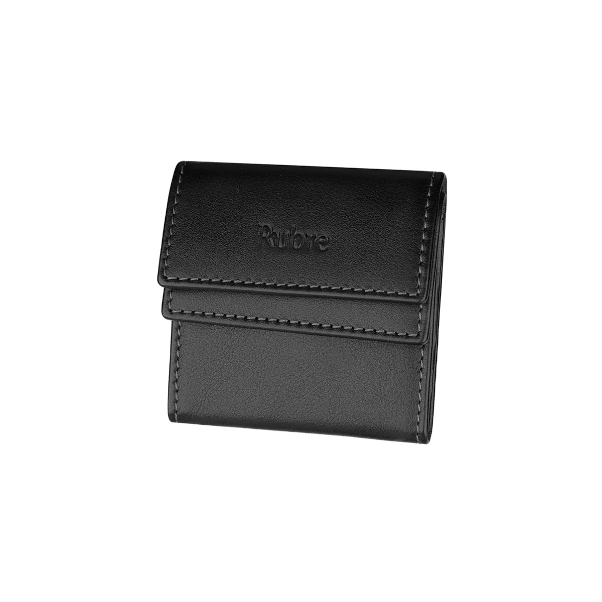 Rubre | Porta-Moedas Duplo em Pele | Preto