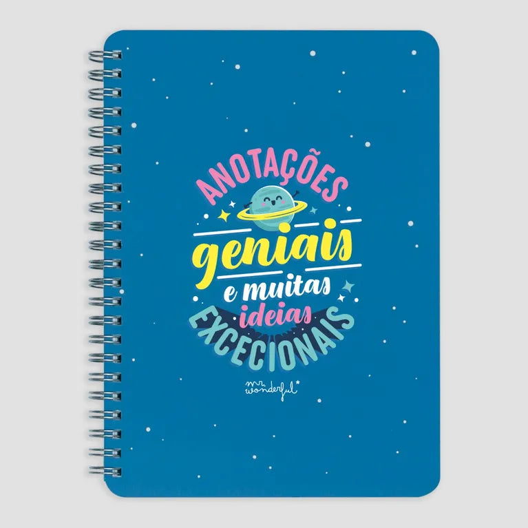 Caderno Pautado A5 - Anotações Geniais e Muitas Ideias Excecionais